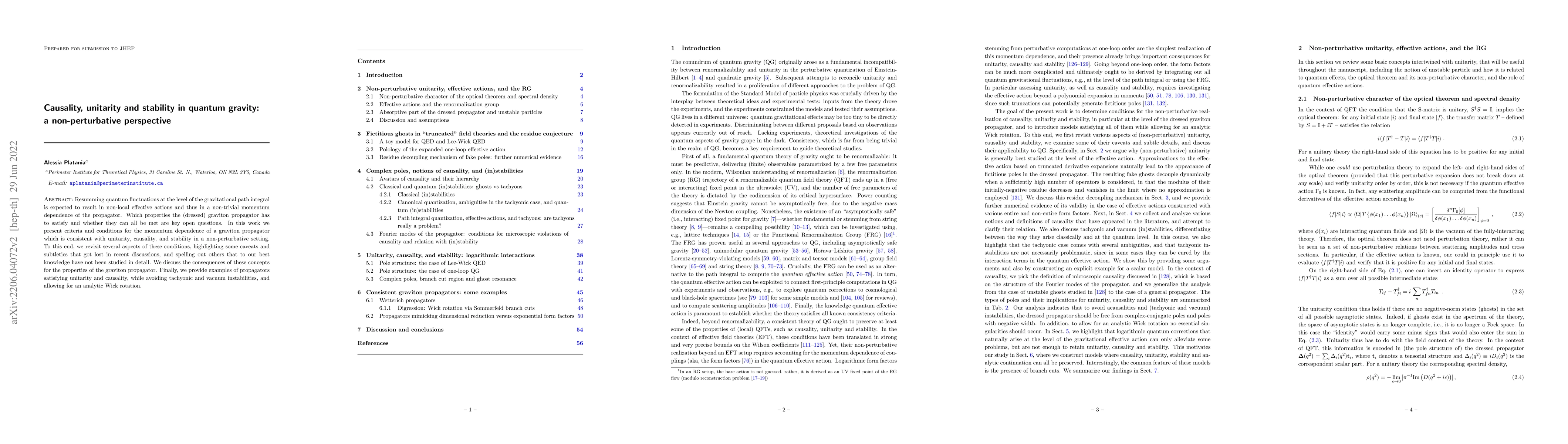 Thumbnail for Causality, unitarity and stability in quantum gravity: a
  non-perturbative perspective