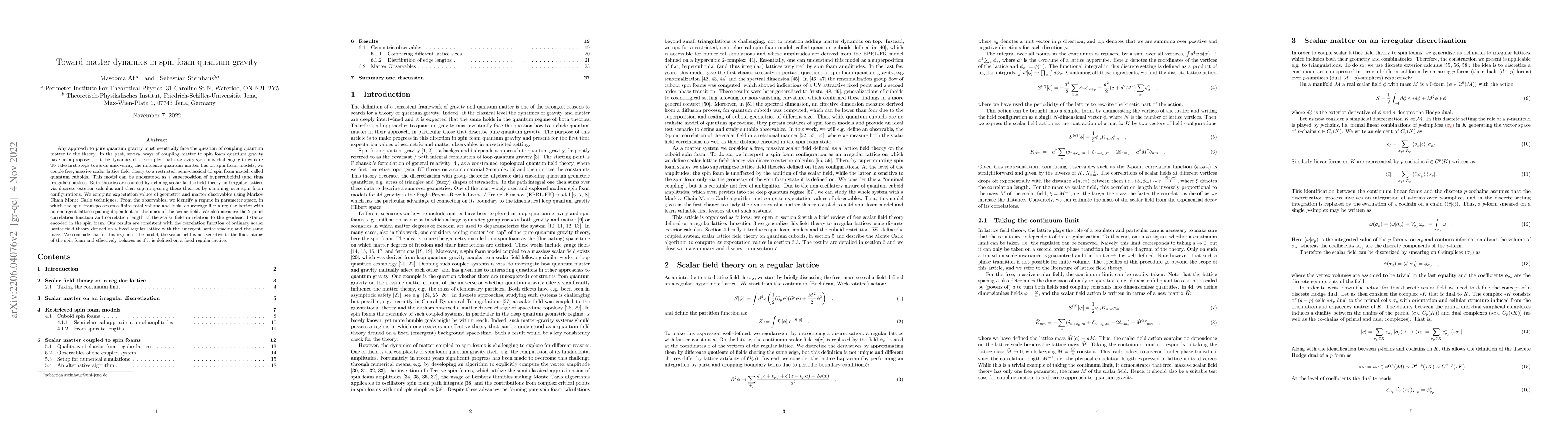 Thumbnail for Toward matter dynamics in spin foam quantum gravity