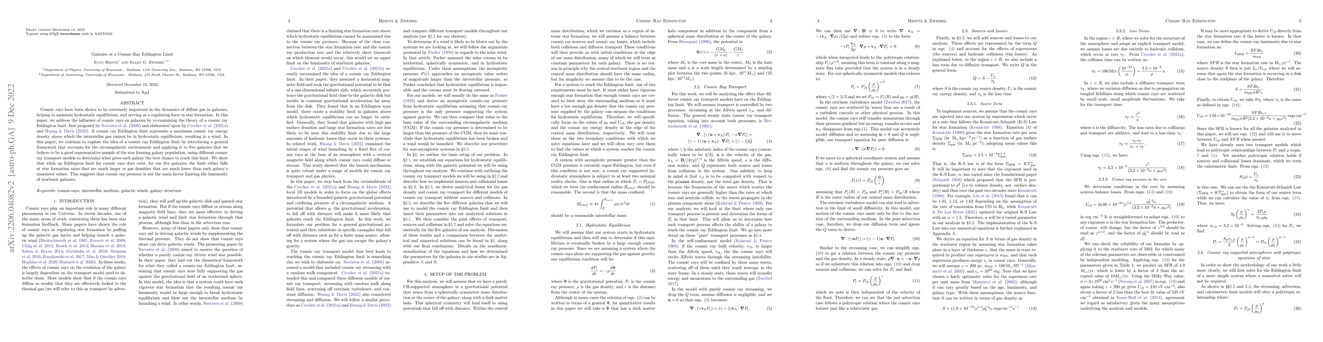 Thumbnail for Galaxies at a Cosmic-Ray Eddington Limit