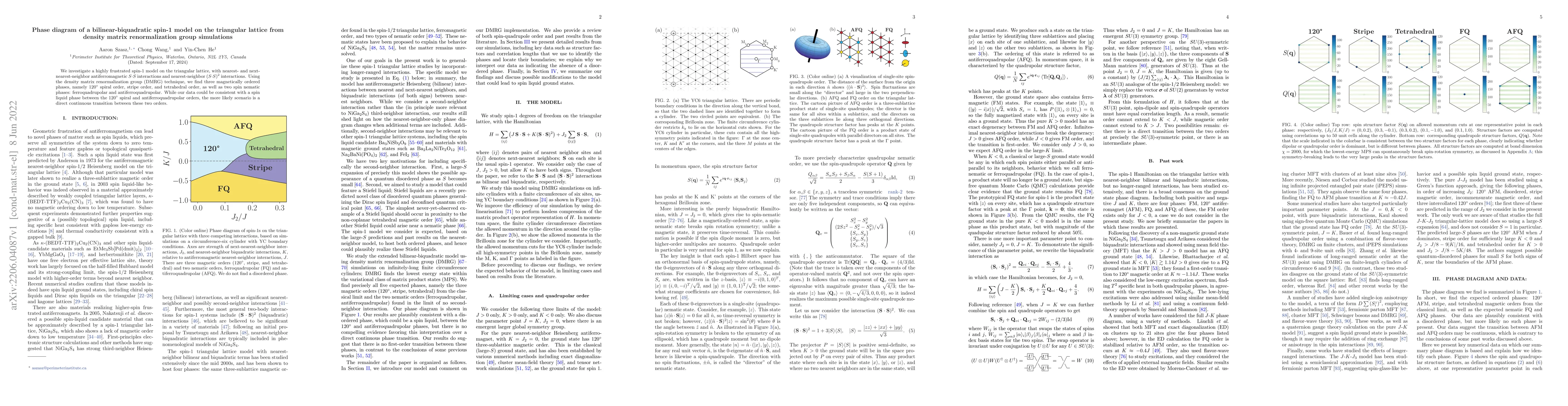 Thumbnail for Phase diagram of a bilinear-biquadratic spin-1 model on the triangular
  lattice from density matrix renormalization group simulations