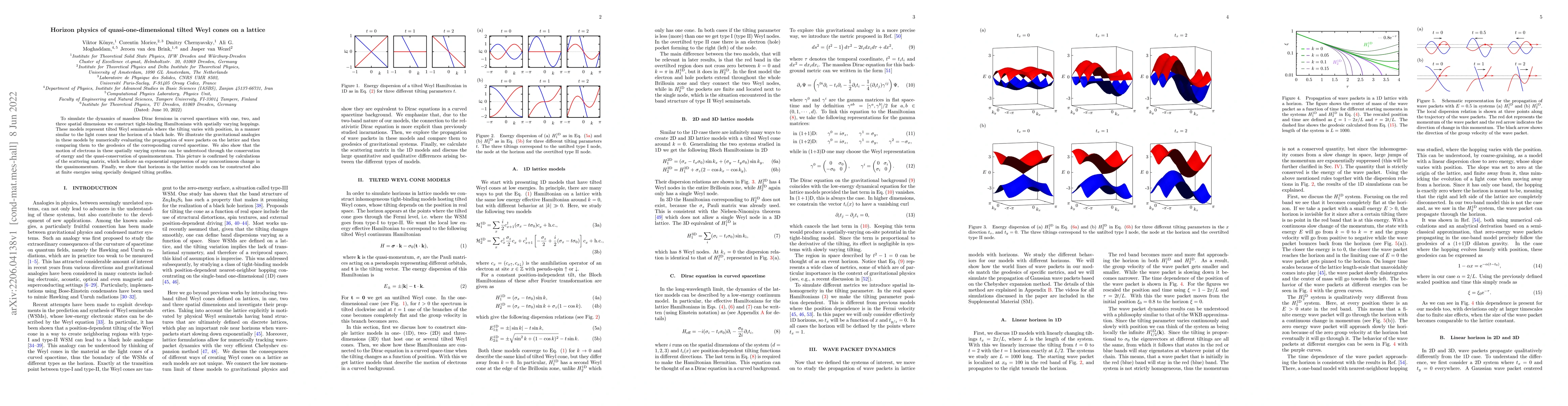 Thumbnail for Horizon physics of quasi-one-dimensional tilted Weyl cones on a lattice