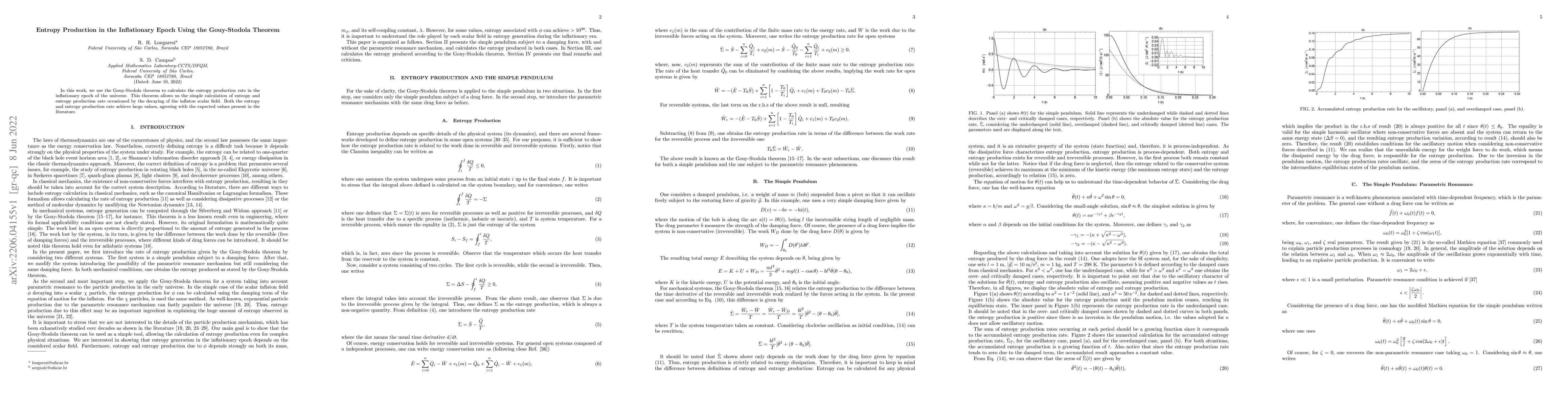Thumbnail for Entropy Production in the Inflationary Epoch Using the Gouy-Stodola
  Theorem