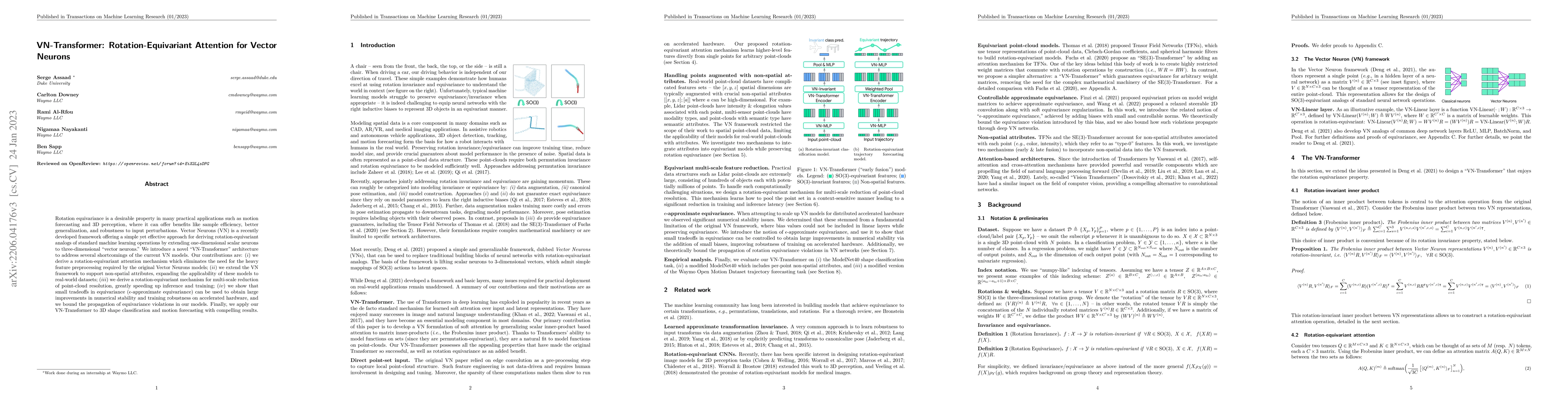 Thumbnail for VN-Transformer: Rotation-Equivariant Attention for Vector Neurons