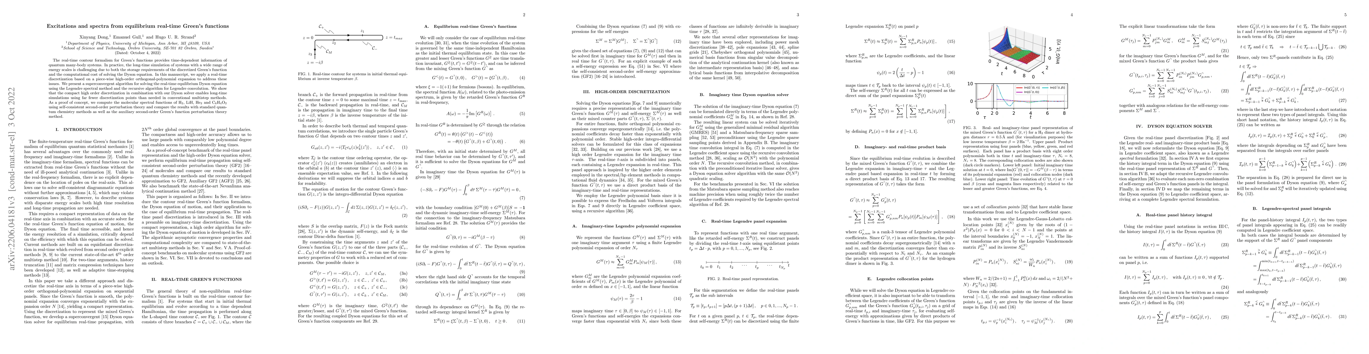 Thumbnail for Excitations and spectra from equilibrium real-time Green's functions
