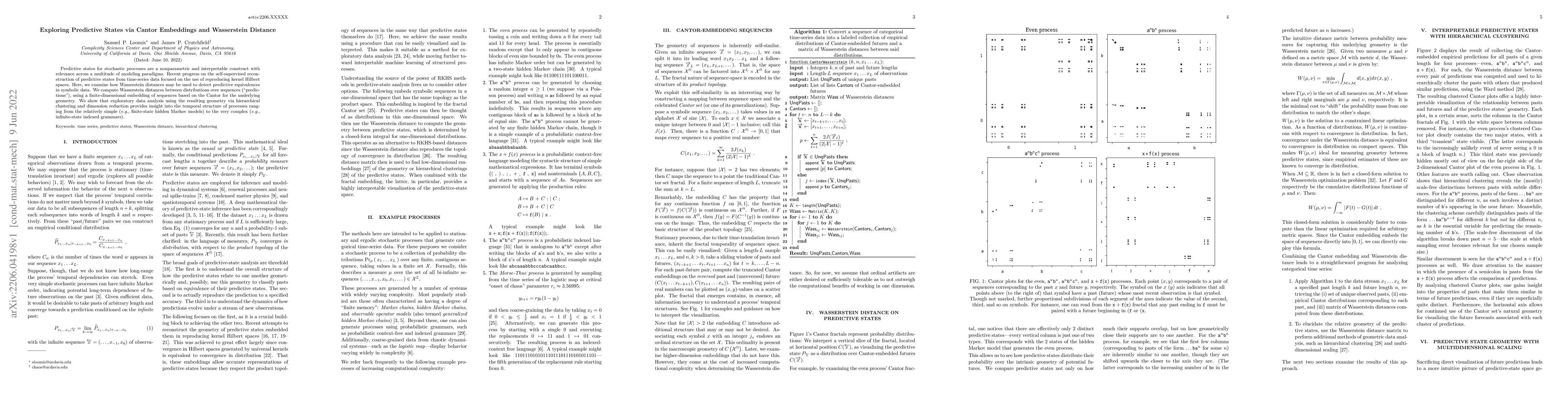 Thumbnail for Exploring Predictive States via Cantor Embeddings and Wasserstein
  Distance