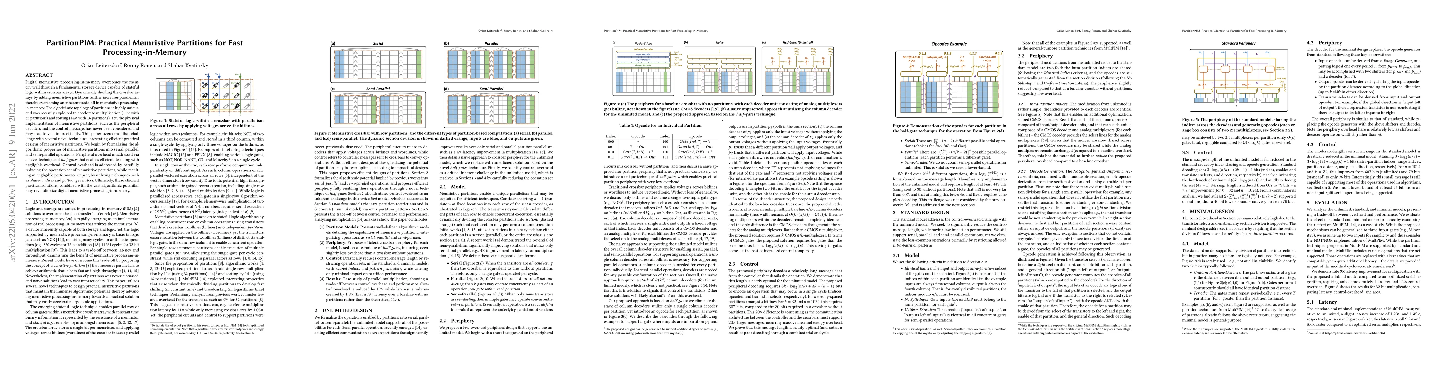 Thumbnail for PartitionPIM: Practical Memristive Partitions for Fast
  Processing-in-Memory