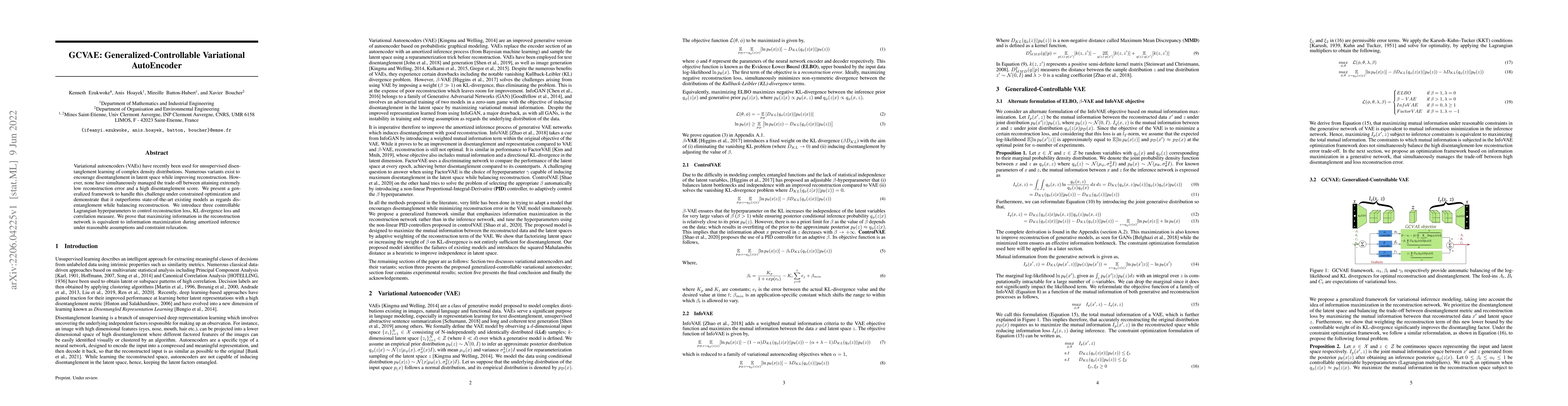 Thumbnail for GCVAE: Generalized-Controllable Variational AutoEncoder