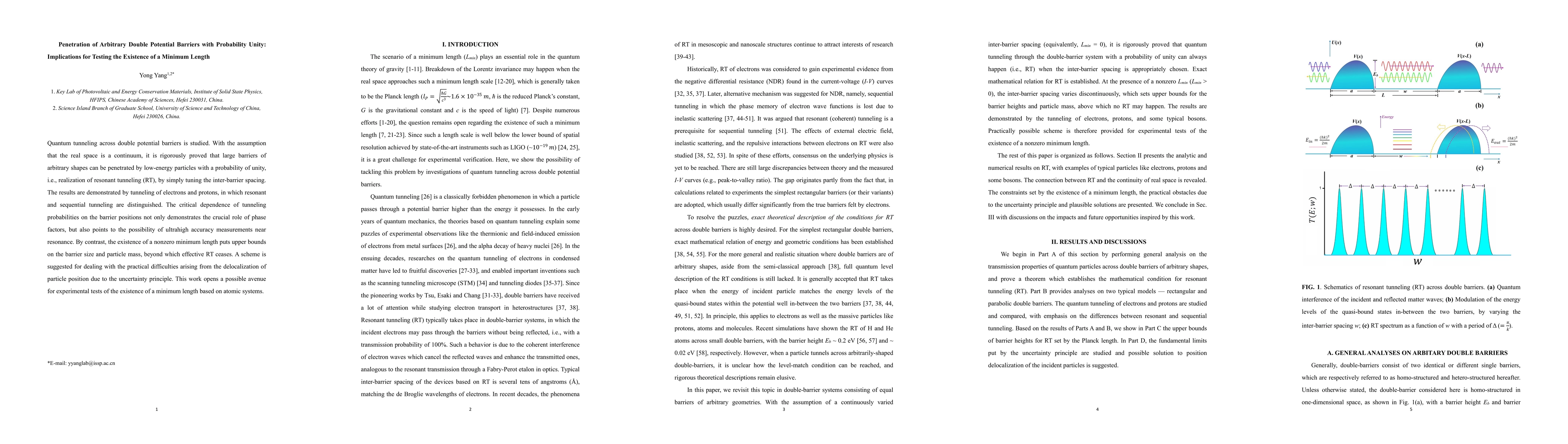 Thumbnail for Penetration of Arbitrary Double Potential Barriers with Probability
  Unity: Implications for Testing the Existence of a Minimum Length
