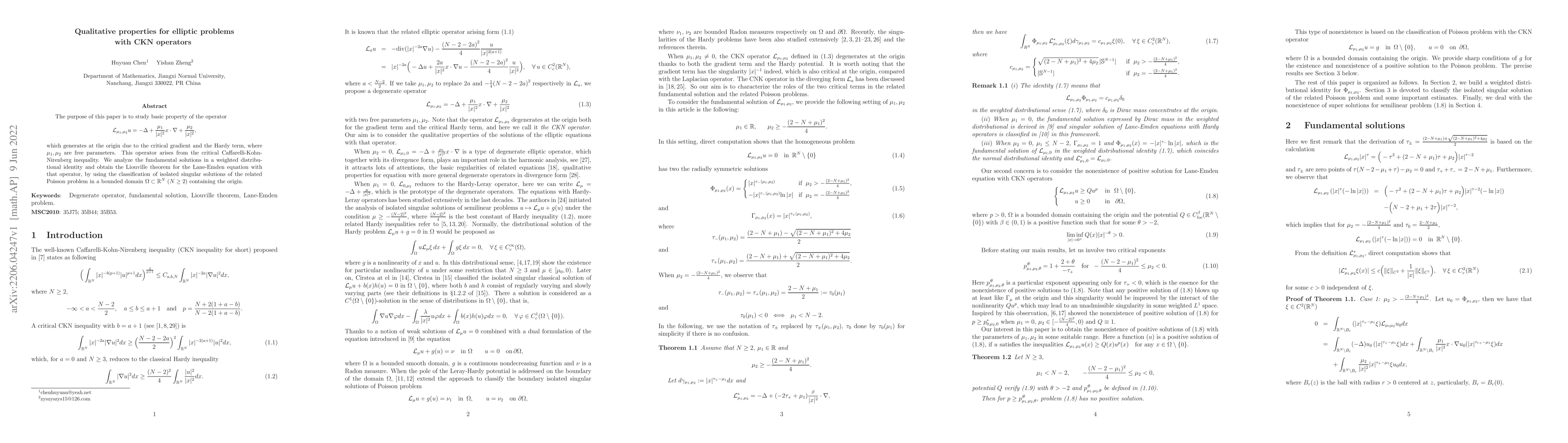 Thumbnail for Qualitative properties for elliptic problems with CKN operators