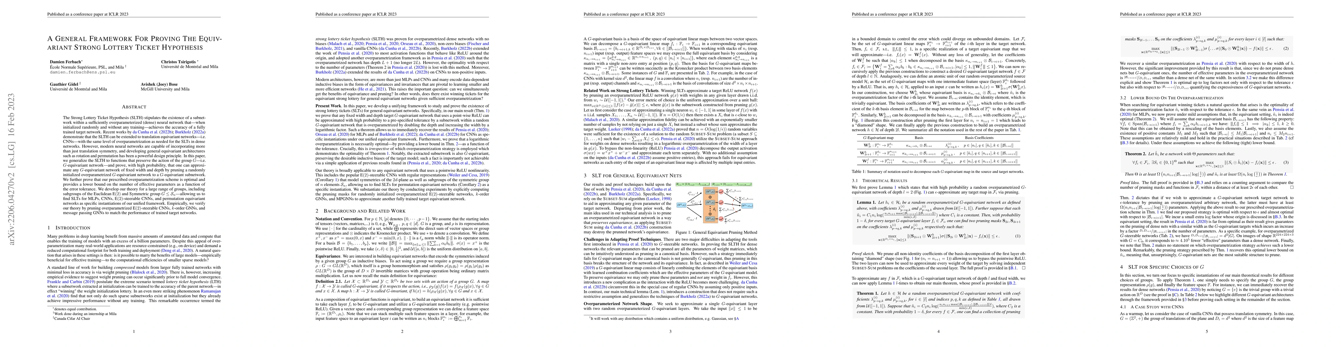 Thumbnail for A General Framework For Proving The Equivariant Strong Lottery Ticket
  Hypothesis