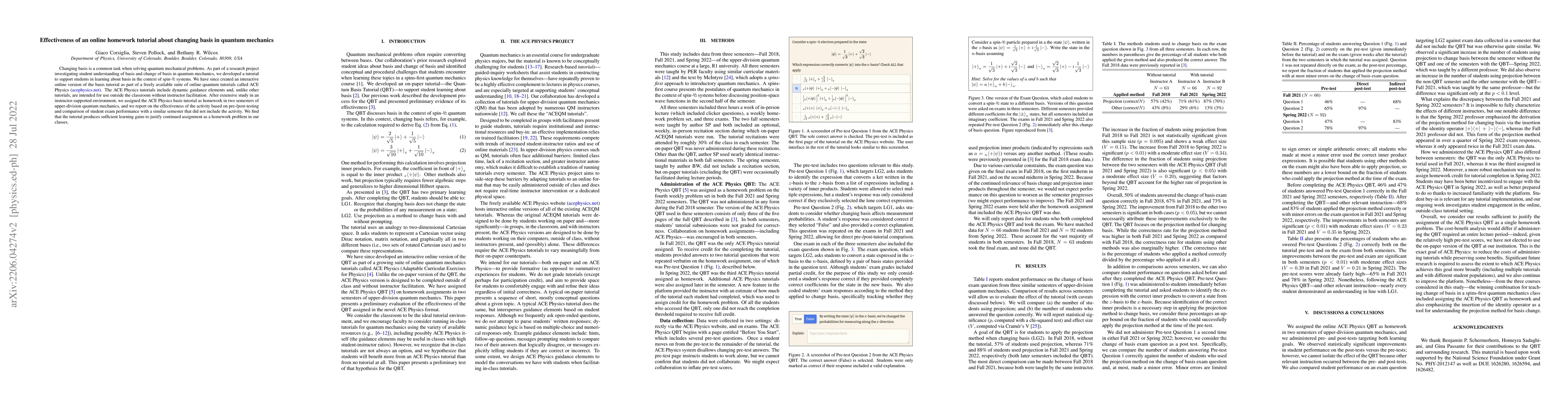 Thumbnail for Effectiveness of an online homework tutorial about changing basis in
  quantum mechanics