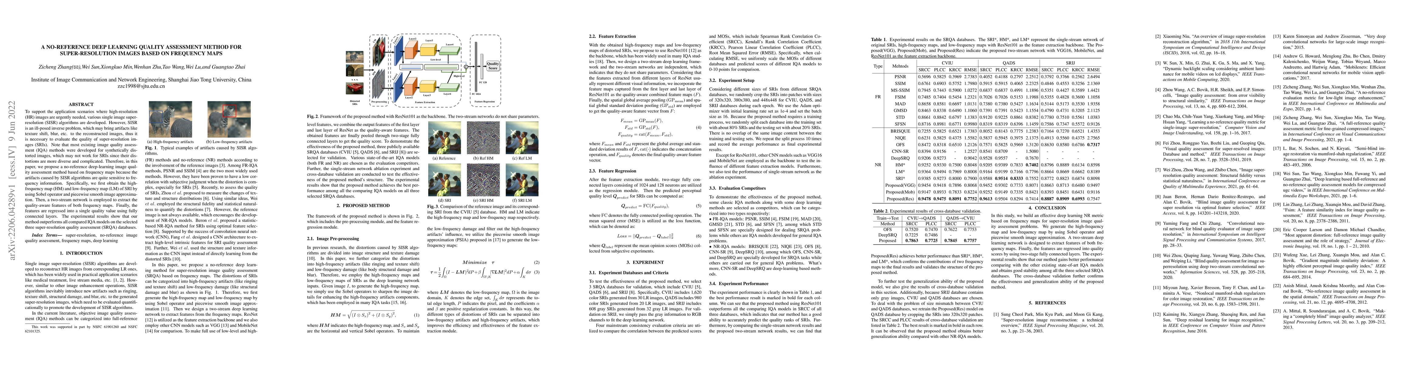 Thumbnail for A No-Reference Deep Learning Quality Assessment Method for
  Super-resolution Images Based on Frequency Maps