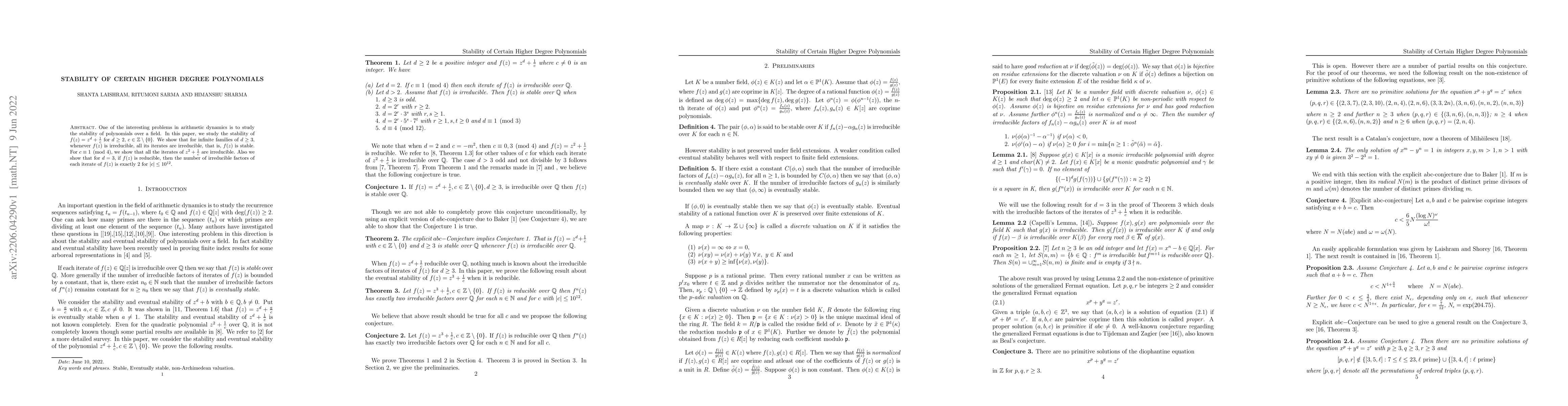 Thumbnail for Stability of Certain Higher Degree Polynomials