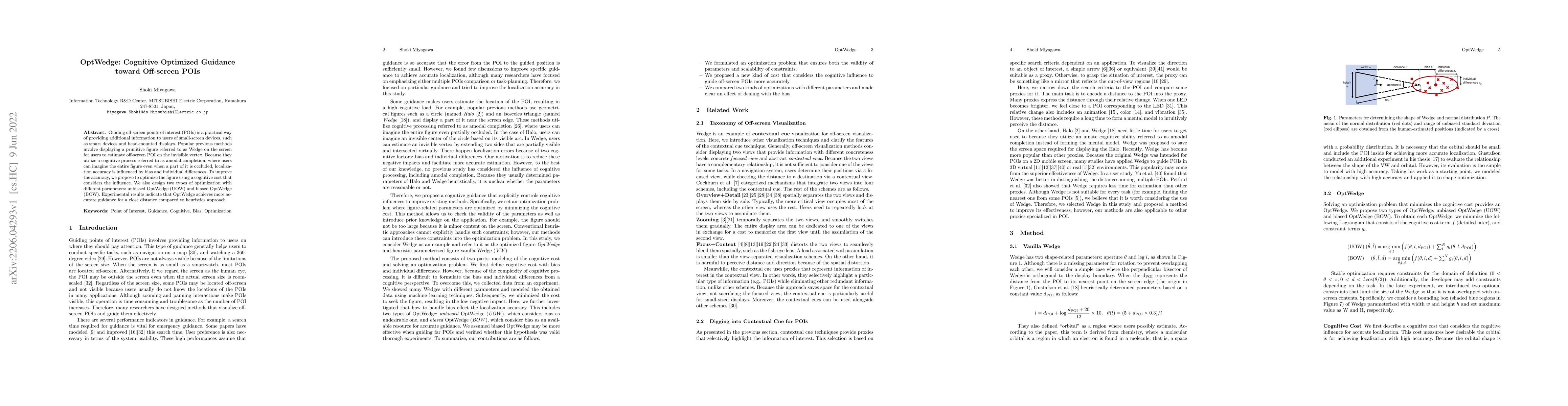 Thumbnail for OptWedge: Cognitive Optimized Guidance toward Off-screen POIs