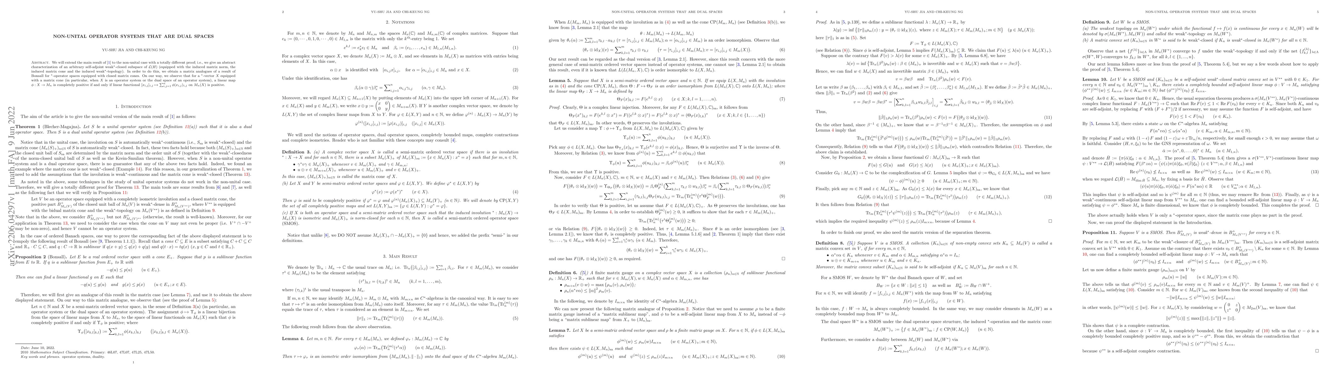 Thumbnail for Non-unital operator systems that are dual spaces