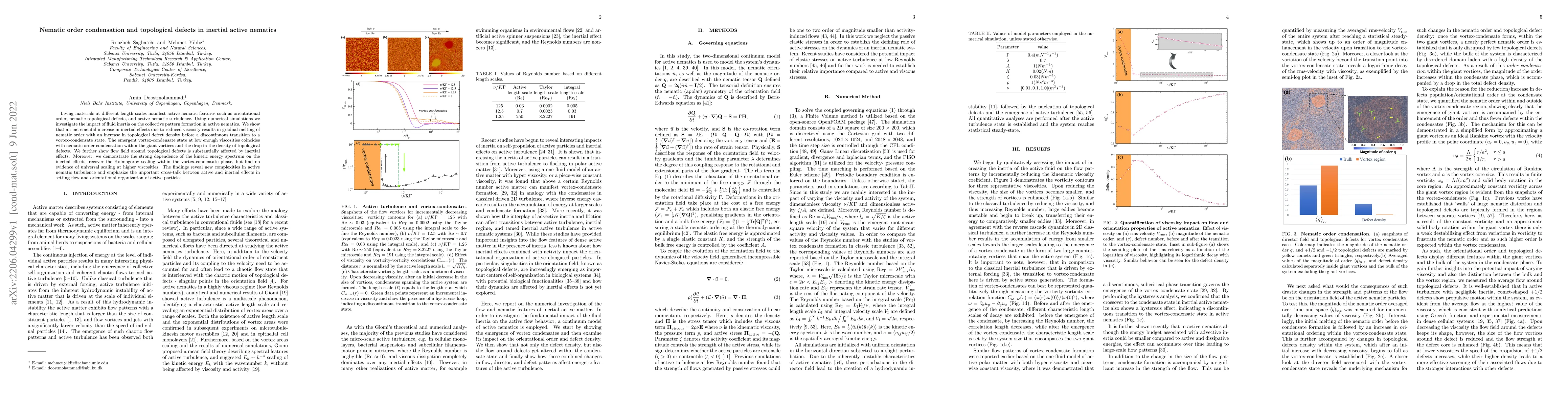 Thumbnail for Nematic order condensation and topological defects in inertial active
  nematics