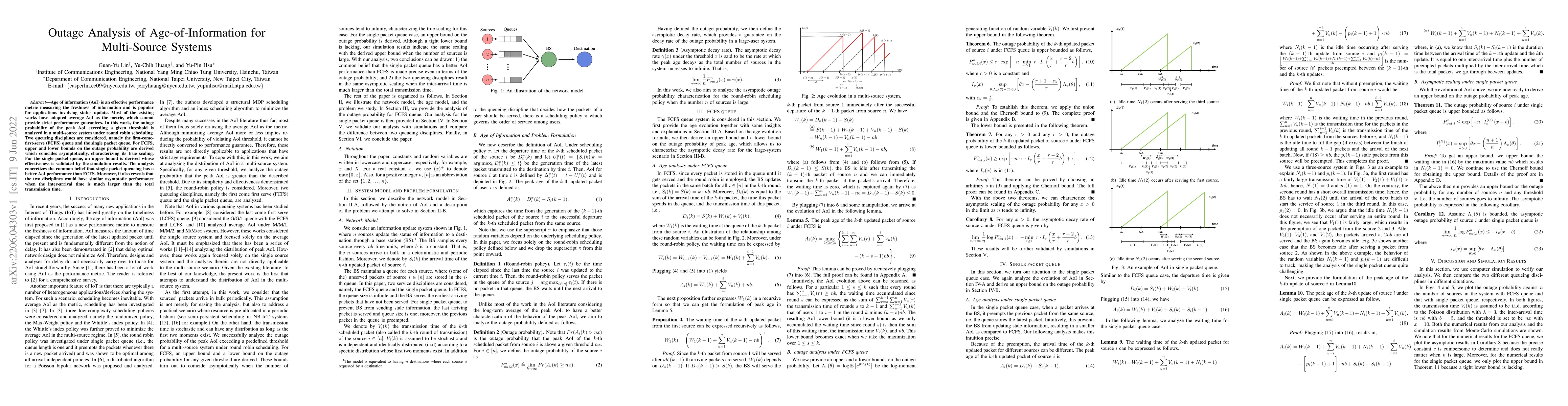Thumbnail for Outage Analysis of Age-of-Information for Multi-Source Systems