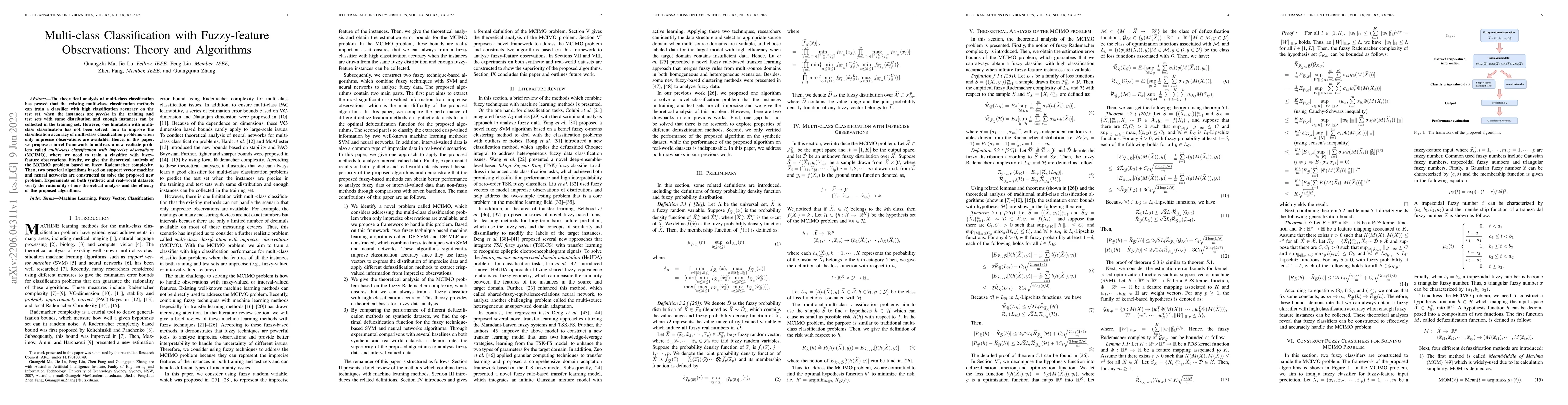 Thumbnail for Multi-class Classification with Fuzzy-feature Observations: Theory and
  Algorithms