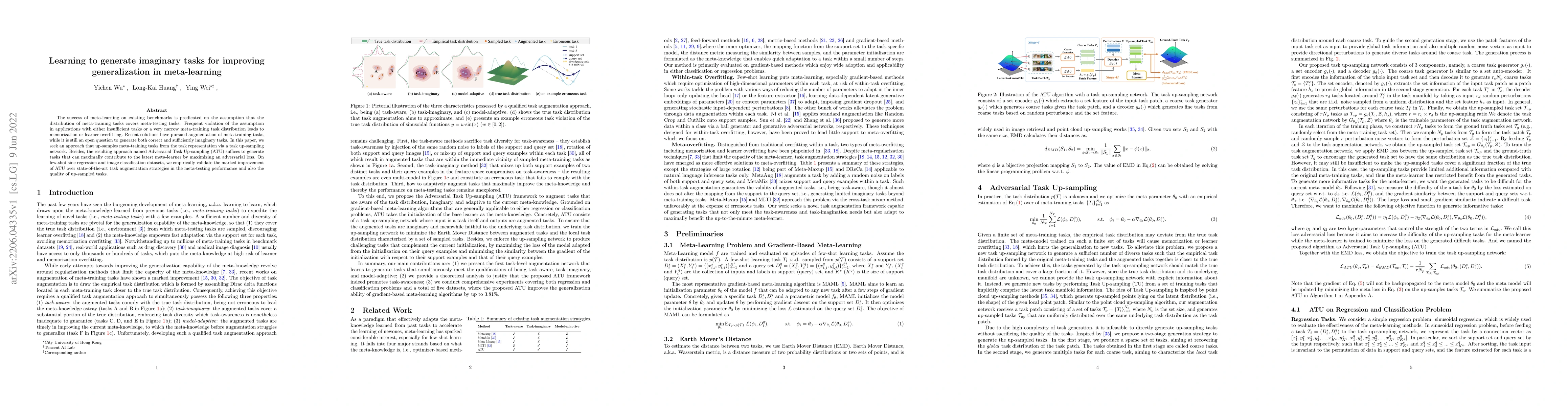 Thumbnail for Learning to generate imaginary tasks for improving generalization in
  meta-learning