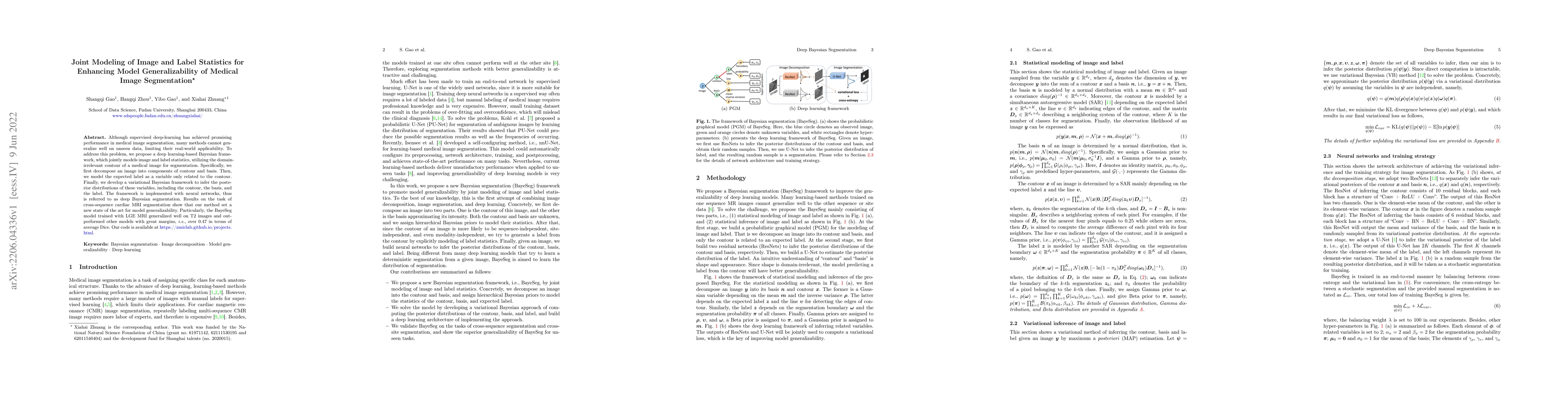 Thumbnail for Joint Modeling of Image and Label Statistics for Enhancing Model
  Generalizability of Medical Image Segmentation