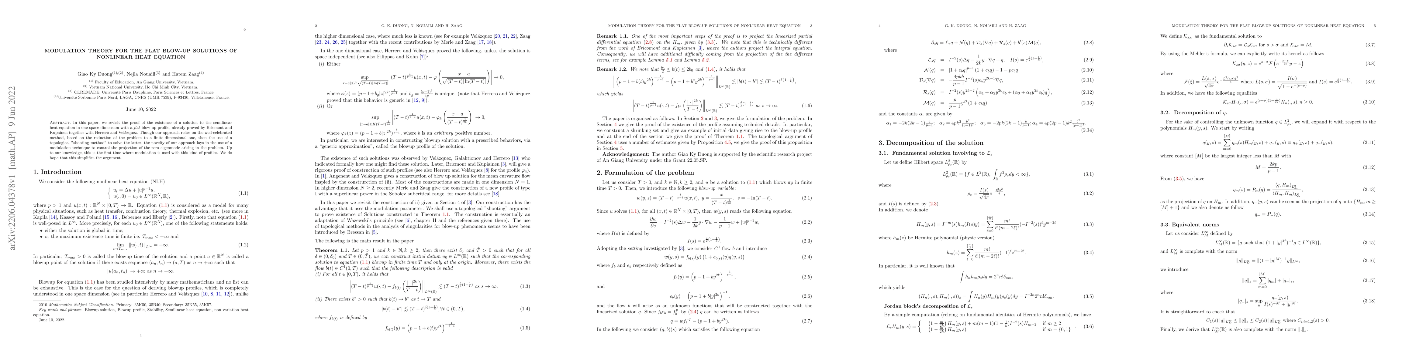 Thumbnail for Modulation theory for the flat blowup solutions of nonlinear heat
  equation