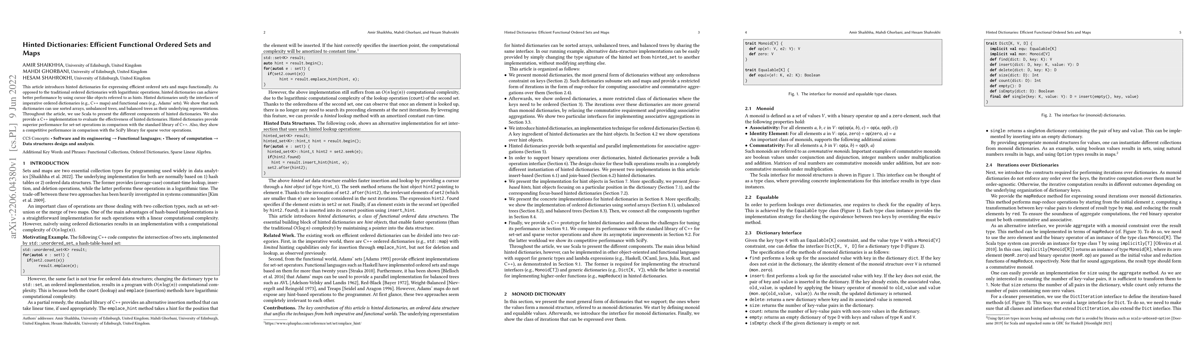 Thumbnail for Hinted Dictionaries: Efficient Functional Ordered Sets and Maps