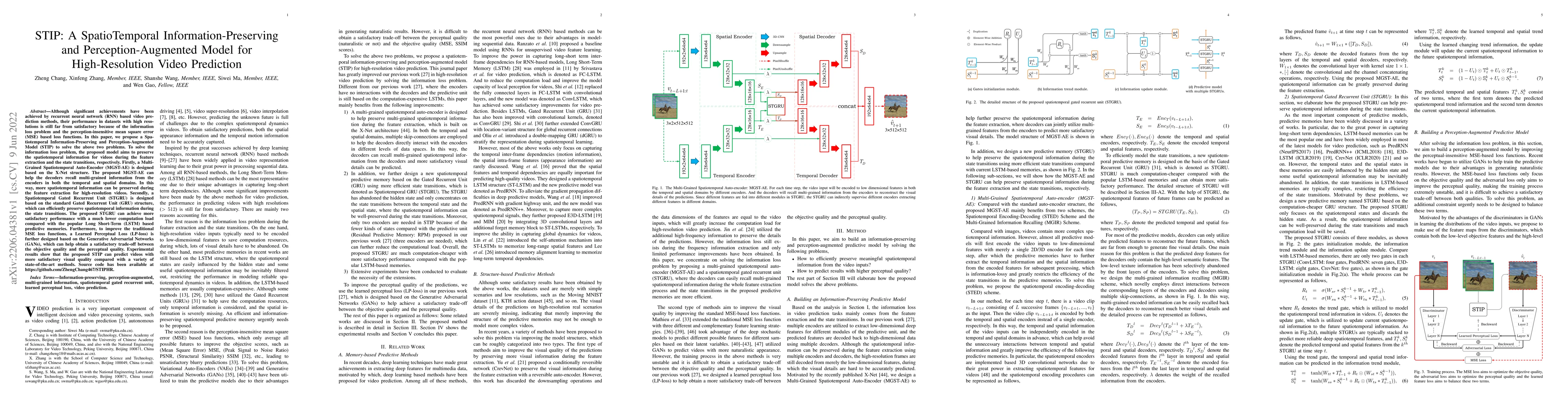 Thumbnail for STIP: A SpatioTemporal Information-Preserving and Perception-Augmented
  Model for High-Resolution Video Prediction