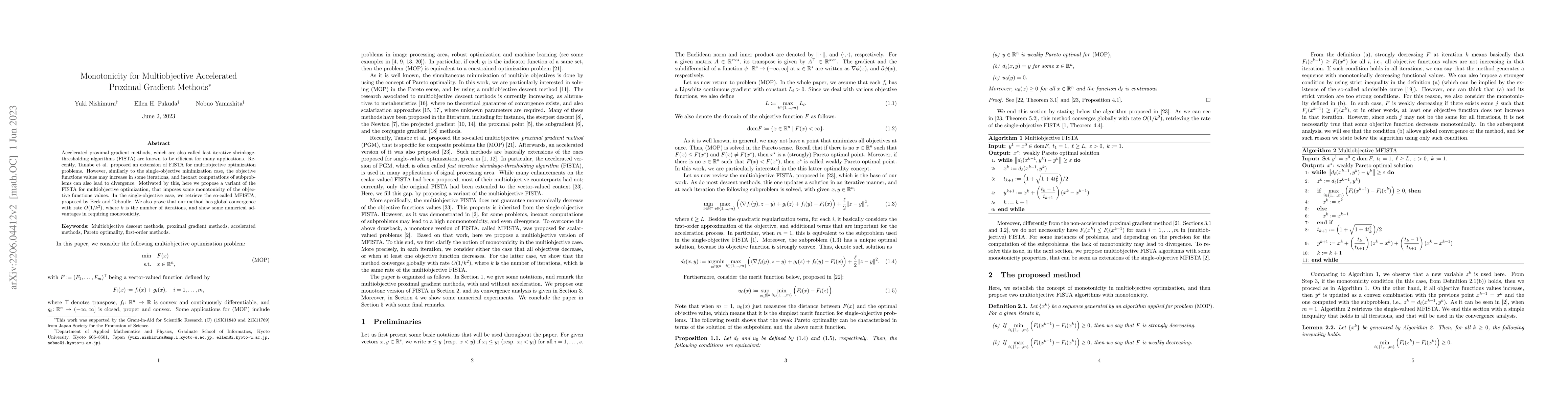 Thumbnail for Monotonicity for Multiobjective Accelerated Proximal Gradient Methods