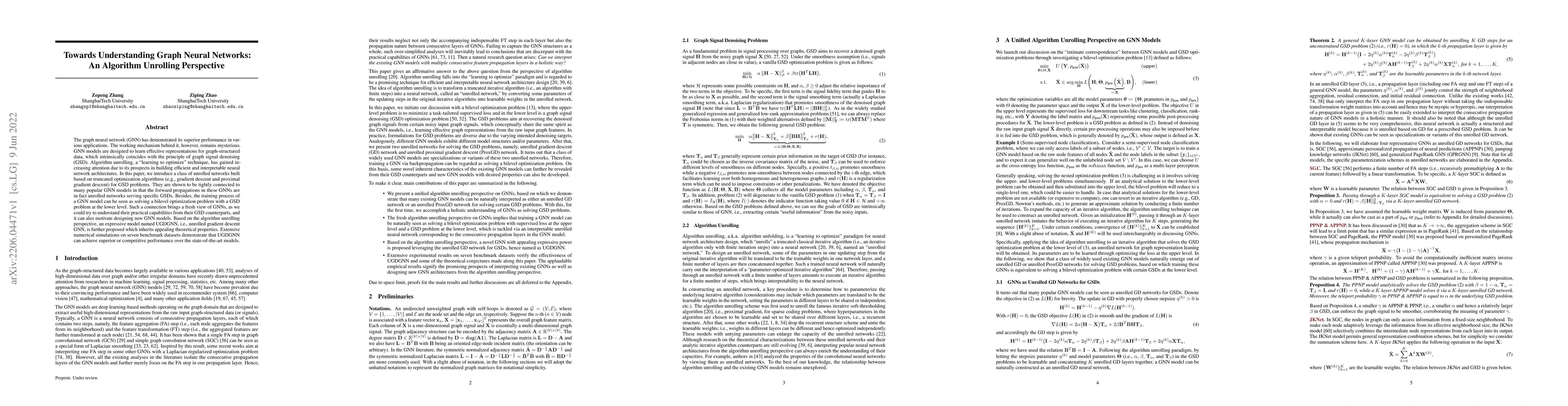Thumbnail for Towards Understanding Graph Neural Networks: An Algorithm Unrolling
  Perspective