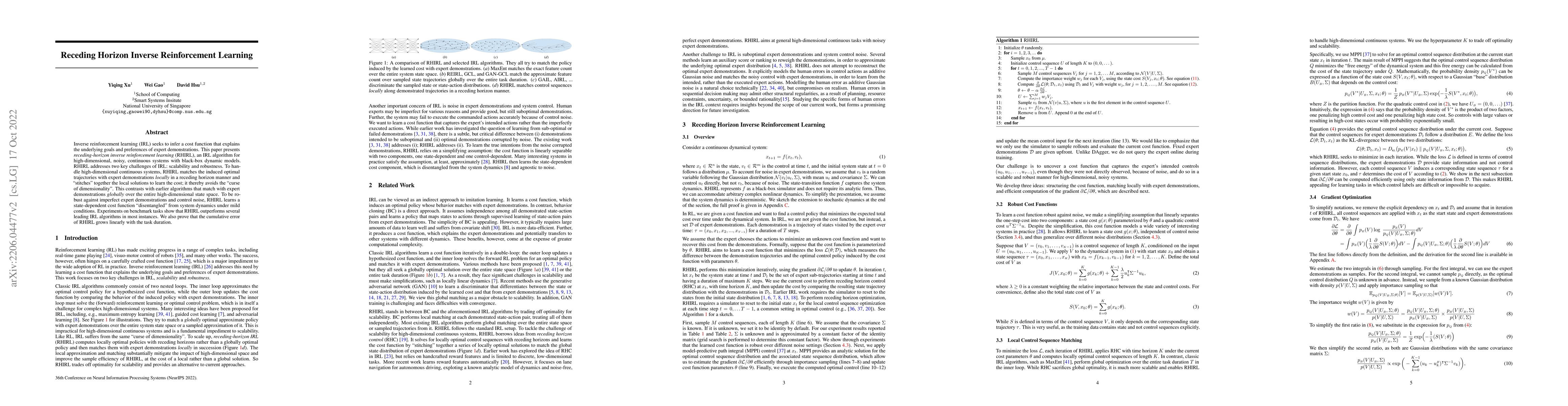 Thumbnail for Receding Horizon Inverse Reinforcement Learning