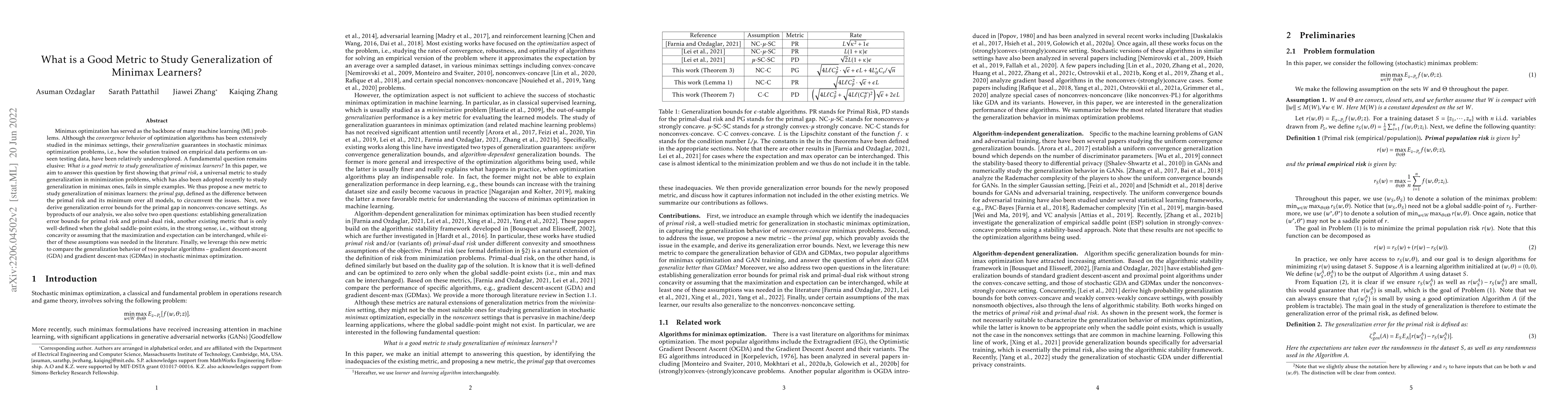Thumbnail for What is a Good Metric to Study Generalization of Minimax Learners?