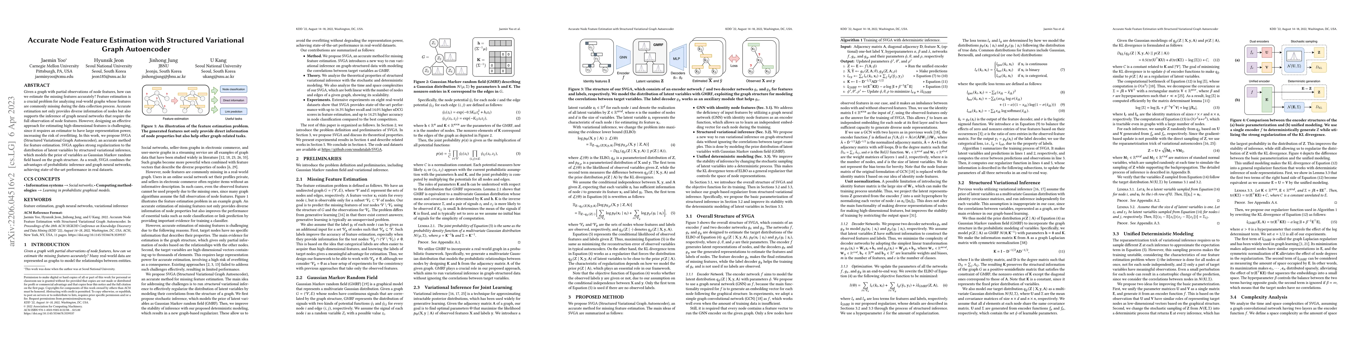 Thumbnail for Accurate Node Feature Estimation with Structured Variational Graph
  Autoencoder