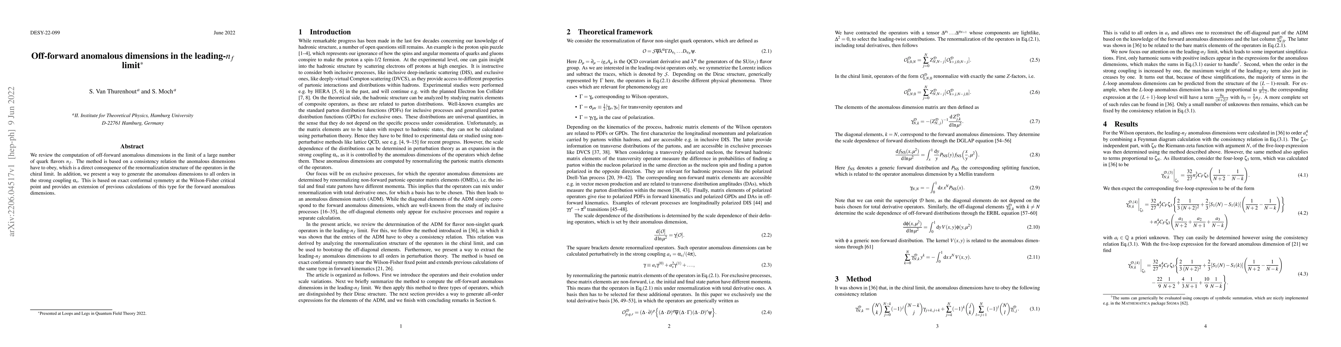 Thumbnail for Off-forward anomalous dimensions in the leading-$n_f$ limit