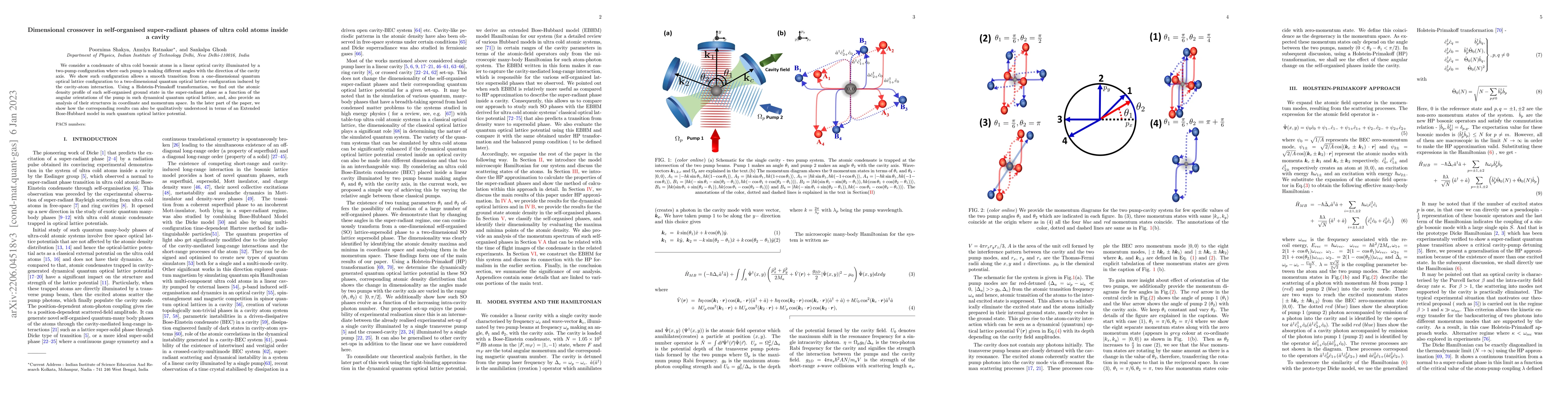 Thumbnail for Dimensional crossover in self-organised super-radiant phases of ultra
  cold atoms inside a cavity
