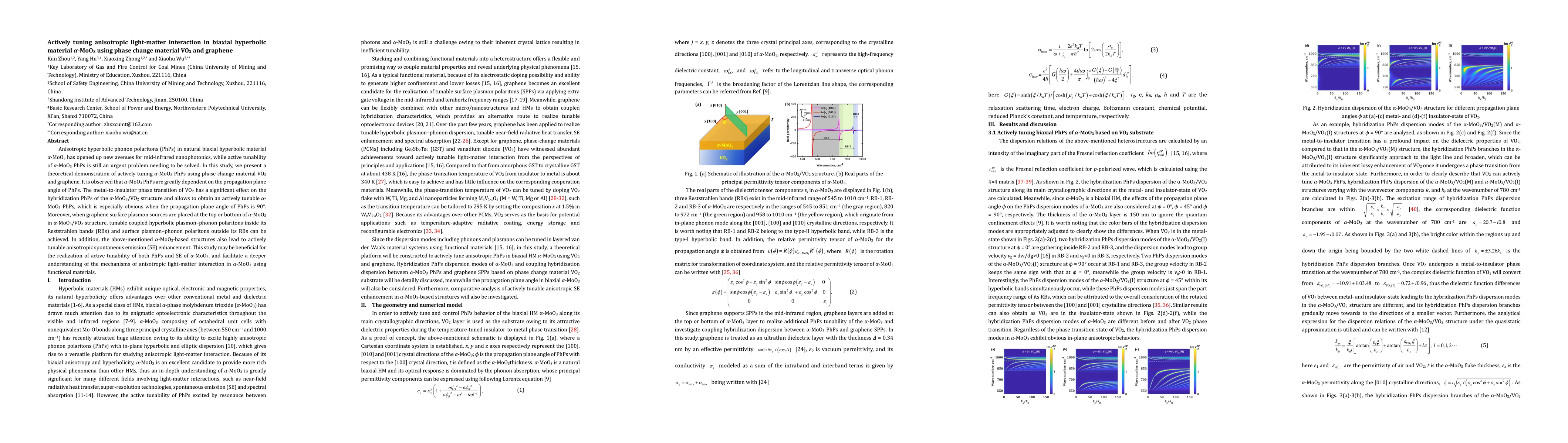 Thumbnail for Actively tuning anisotropic light-matter interaction in biaxial
  hyperbolic material $\alpha$-MoO$_3$ using phase change material VO$_2$ and
  graphene
