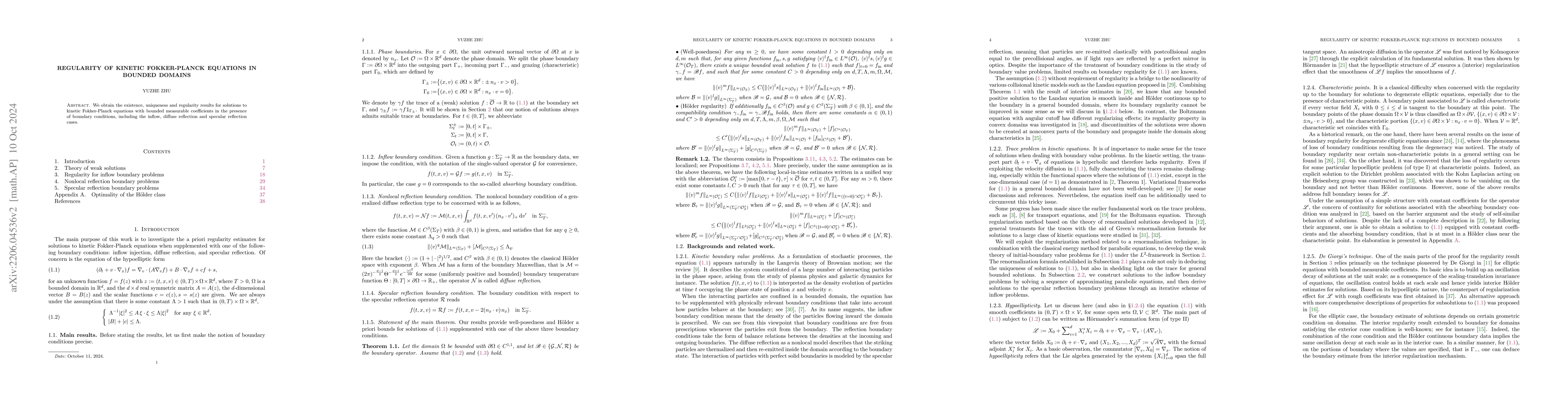 Thumbnail for Regularity of kinetic Fokker-Planck equations in bounded domains
