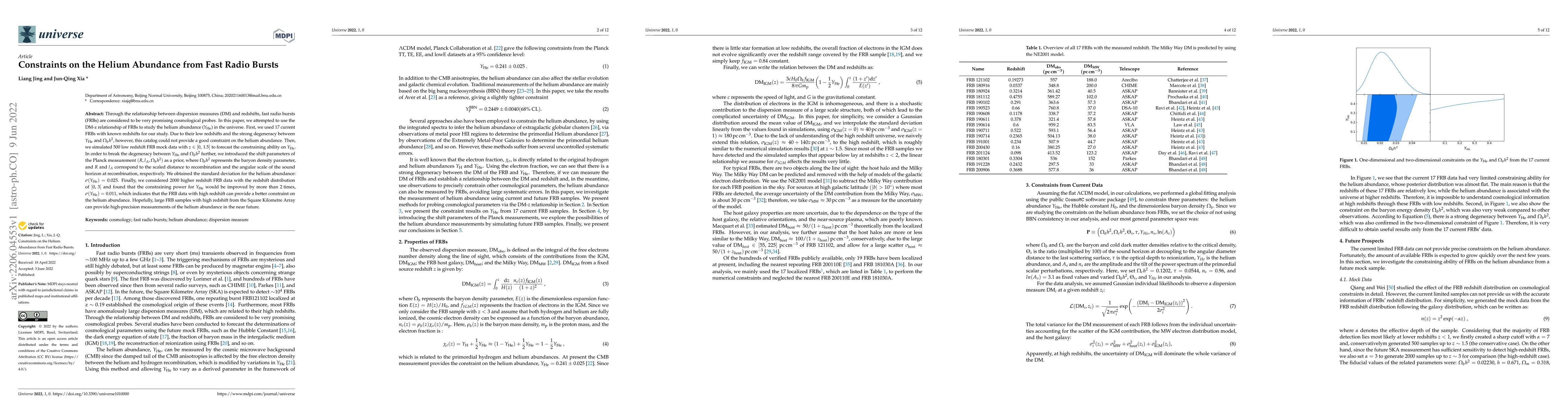 Thumbnail for Constraints on the Helium Abundance from Fast Radio Bursts