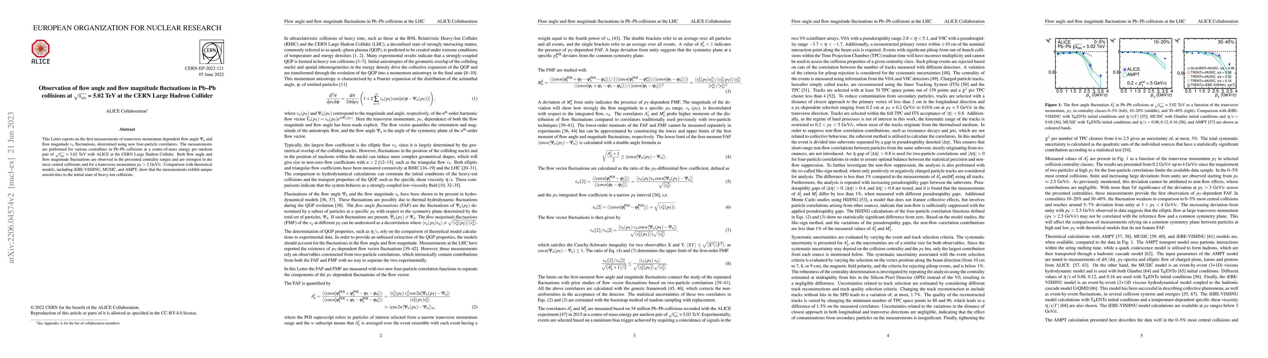 Thumbnail for Observation of flow angle and flow magnitude fluctuations in Pb-Pb
  collisions at $\sqrt{s_{\rm NN}}$ = 5.02 TeV at the CERN Large Hadron
  Collider