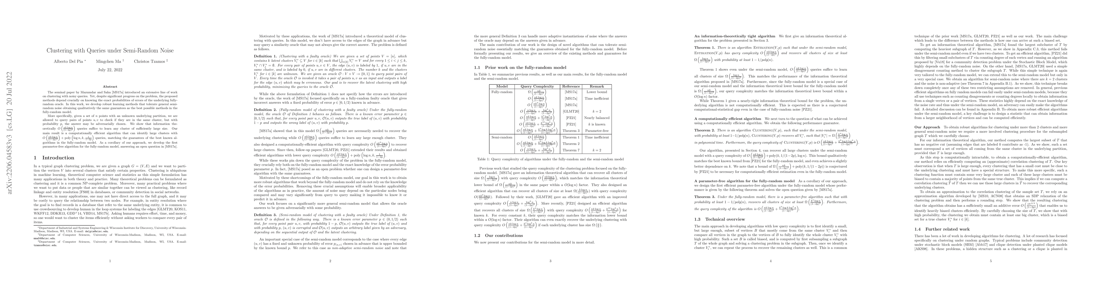 Thumbnail for Clustering with Queries under Semi-Random Noise