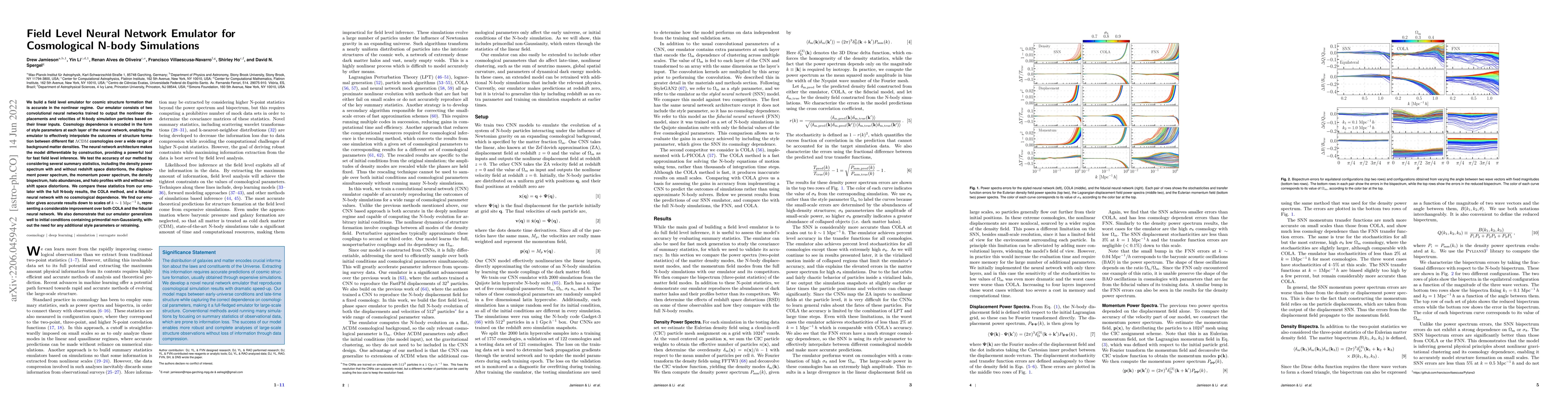 Thumbnail for Field Level Neural Network Emulator for Cosmological N-body Simulations