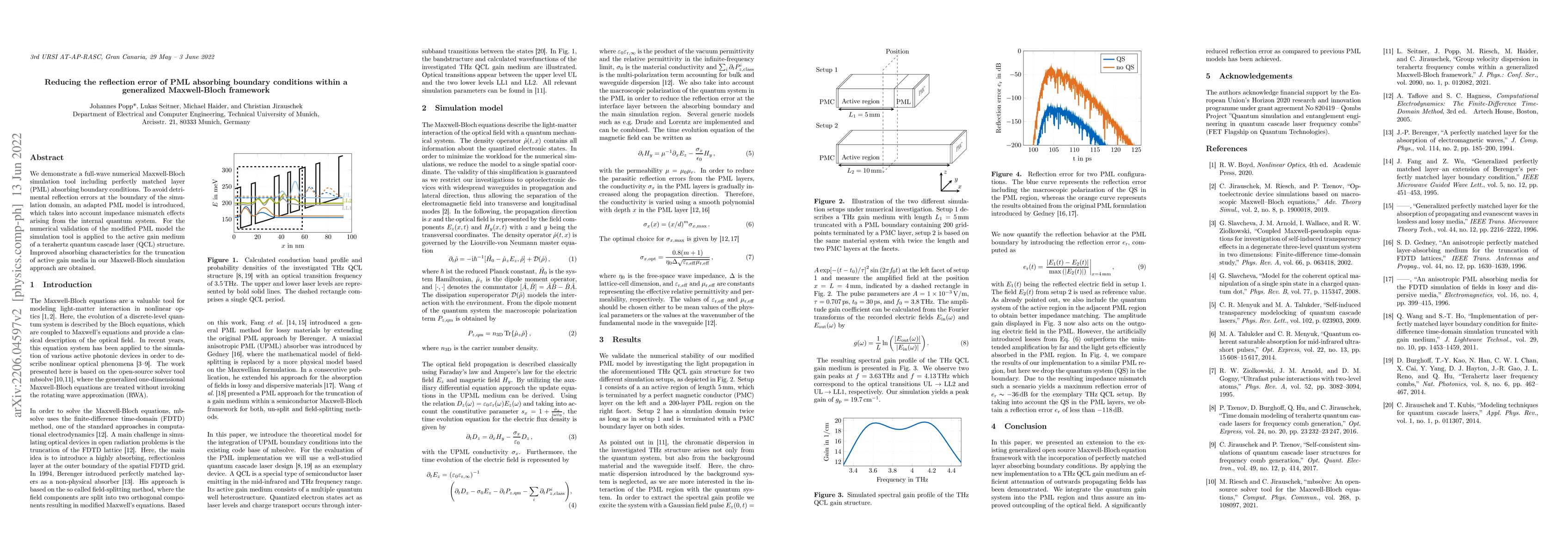 Thumbnail for Reducing the reflection error of PML absorbing boundary conditions
  within a generalized Maxwell-Bloch framework