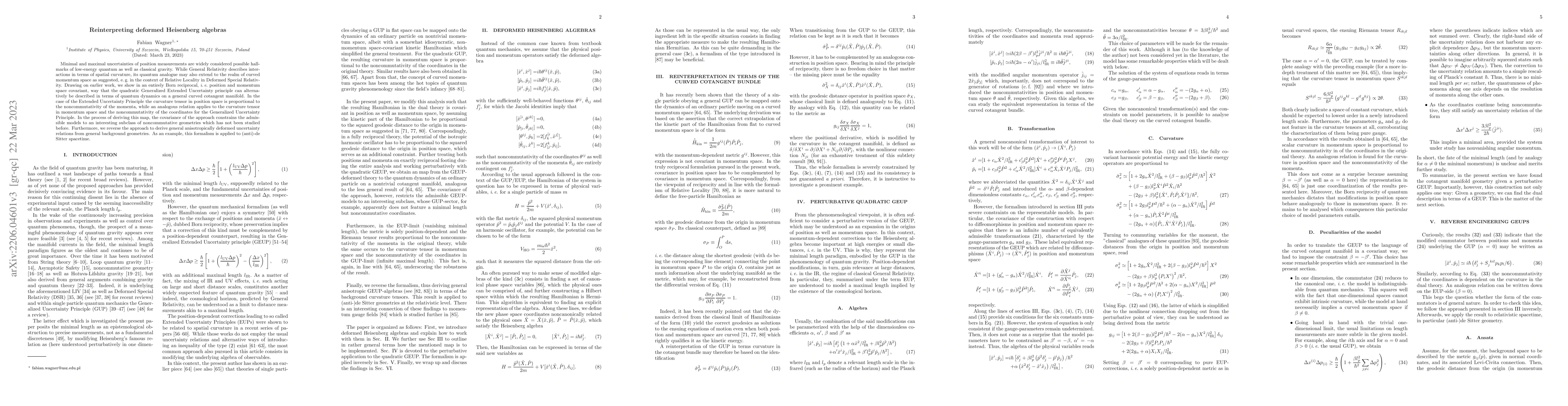 Thumbnail for Reinterpreting deformed Heisenberg algebras