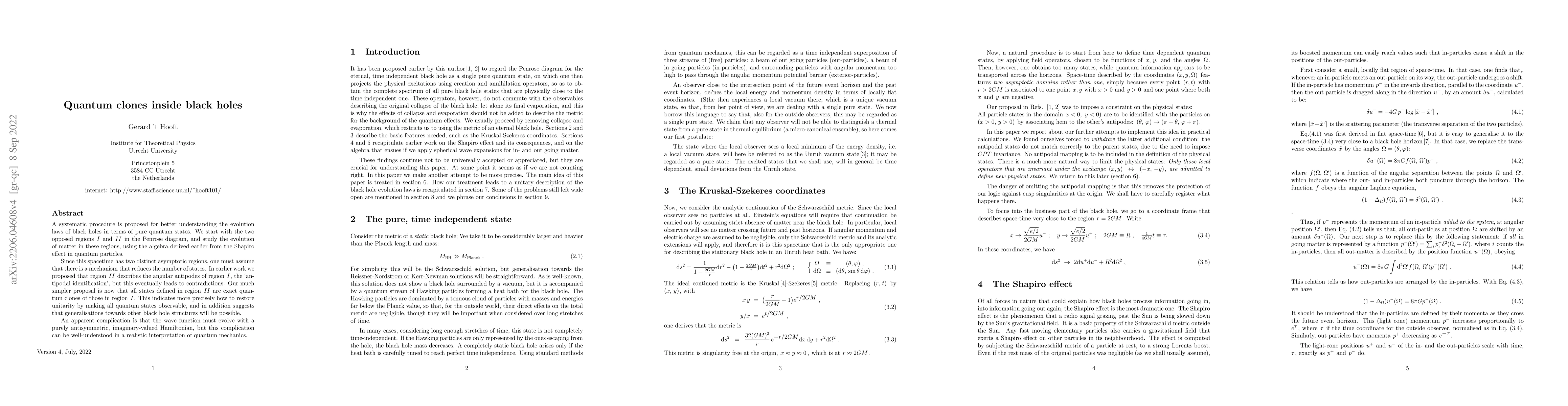 Thumbnail for Quantum clones inside black holes