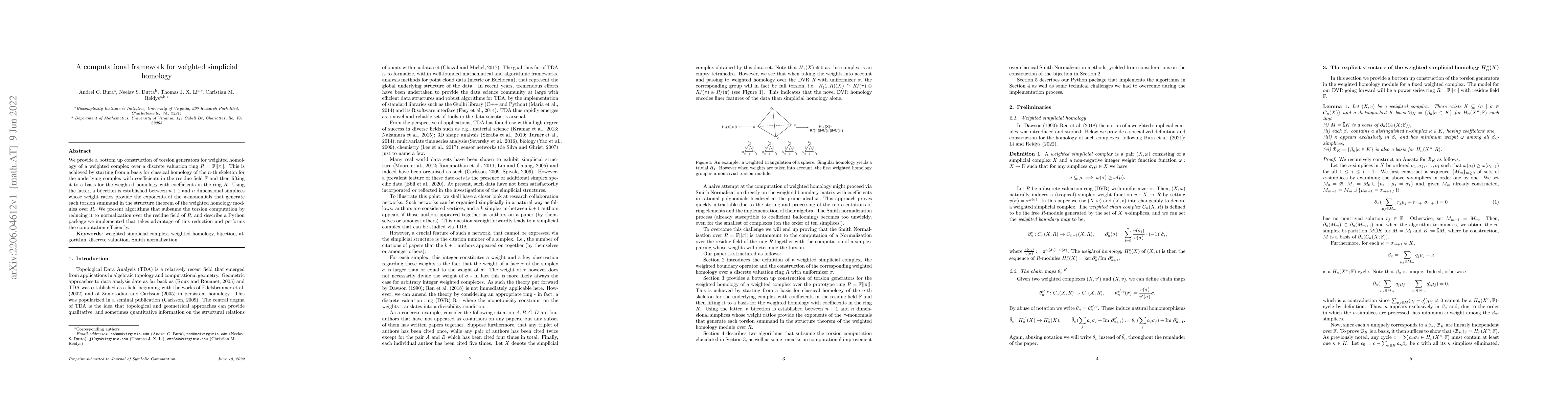 Thumbnail for A computational framework for weighted simplicial homology