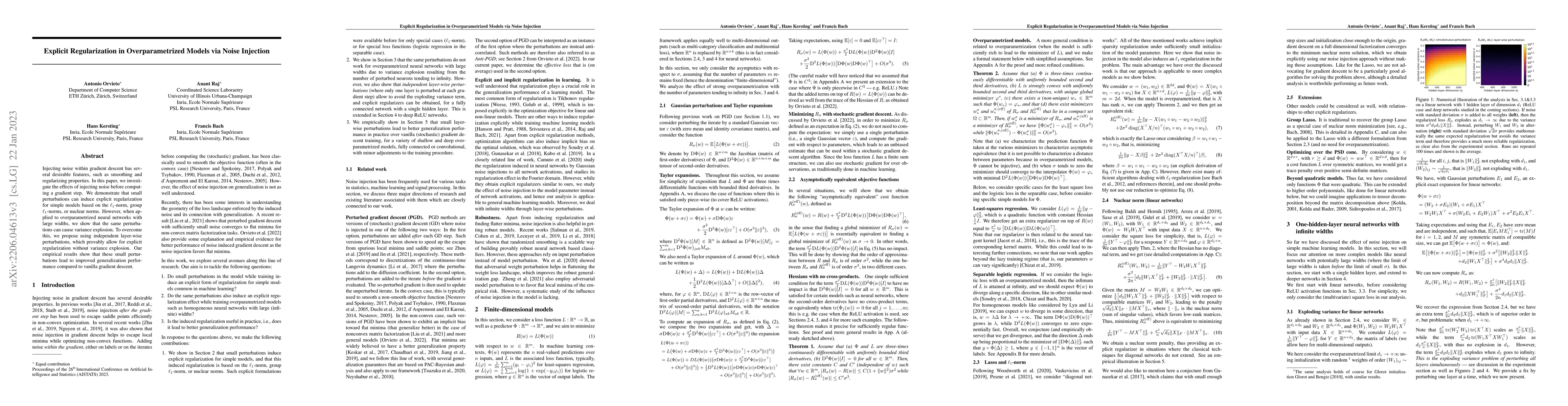 Thumbnail for Explicit Regularization in Overparametrized Models via Noise Injection