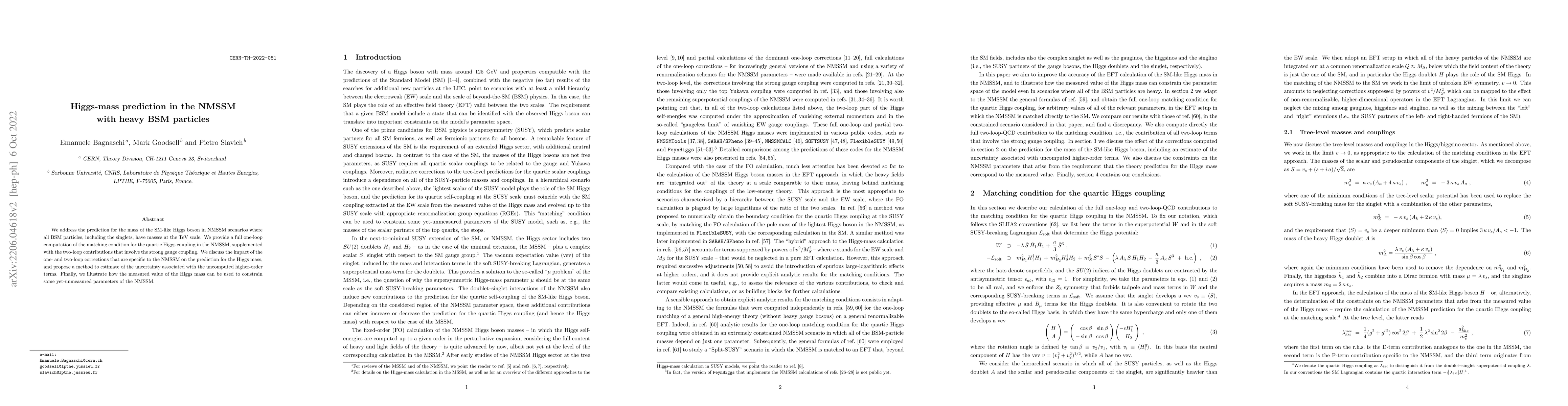 Thumbnail for Higgs-mass prediction in the NMSSM with heavy BSM particles