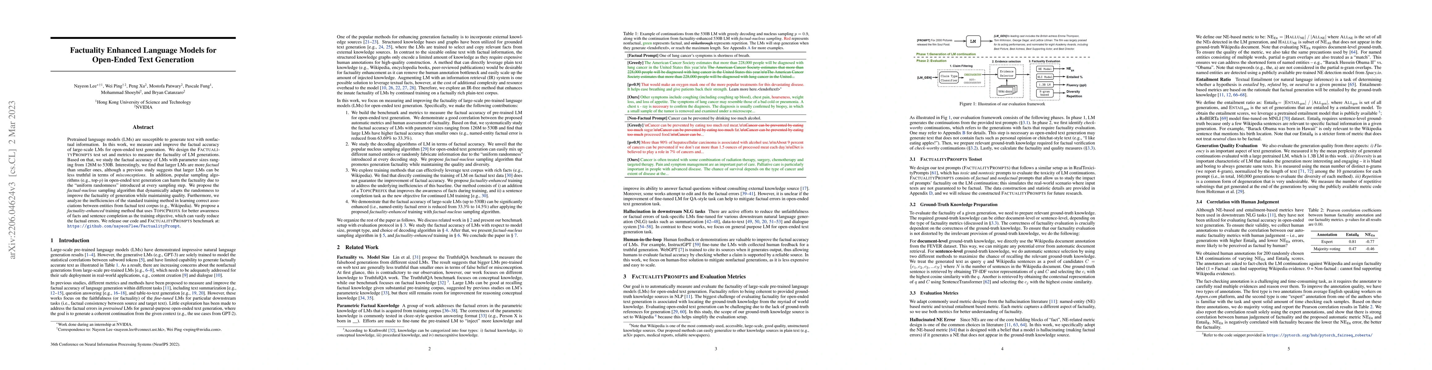 Thumbnail for Factuality Enhanced Language Models for Open-Ended Text Generation