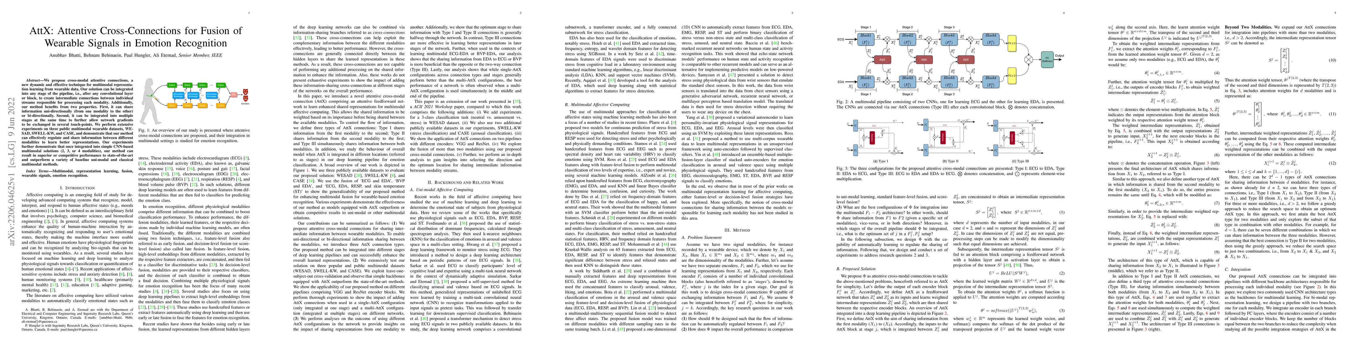 Thumbnail for AttX: Attentive Cross-Connections for Fusion of Wearable Signals in
  Emotion Recognition