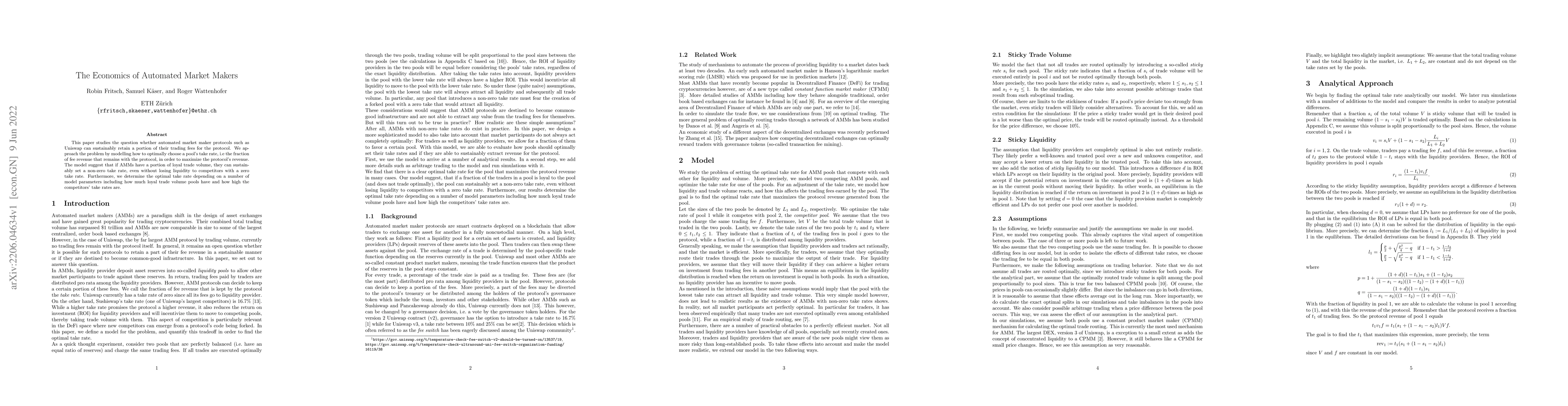 Thumbnail for The Economics of Automated Market Makers