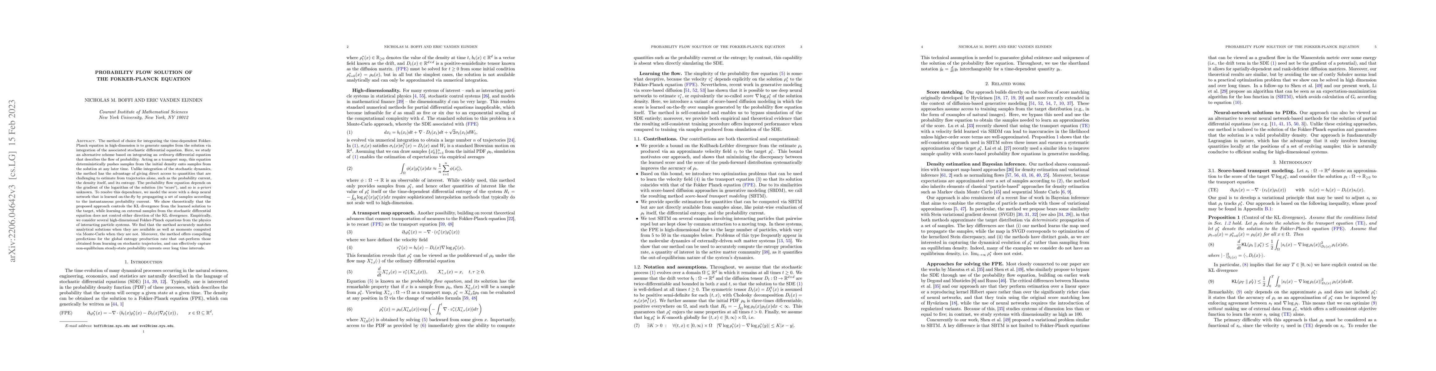 Thumbnail for Probability flow solution of the Fokker-Planck equation